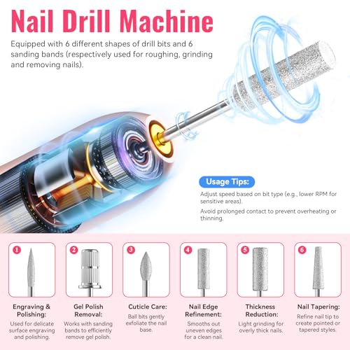 phoenixy 53 Pcs Gel Nail Polish Kit with U V light and Drill, 35 Colours Gel Polish with 5 Pcs Base Top Coat Manicure Starter Nail Polish Set Gifts for Women ST9014