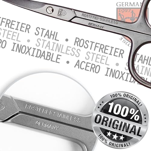 3 Swords Germany - brand quality STAINLESS STEEL INOX CURVED CUTICLE SCISSORS (1 PIECE) with case for manicure pedicure - nail care by 3 Swords - Made in Germany