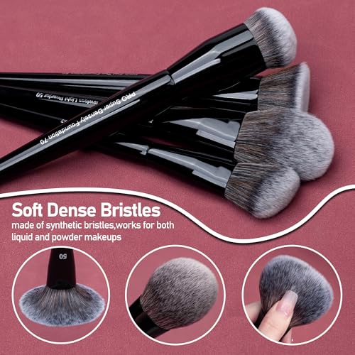 Bueart Design 32Pcs PRO Grade Makeup Brushes Set with Super large Holder, Premium Ultra-soft Synthetic Foundation Contour Powder Blush Concealer Eyeshadow Classic Black Make up Brush