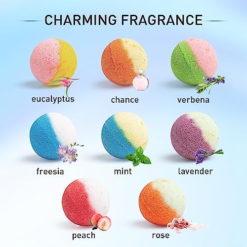 48 Natural & Organic Bath Bombs for Women and Kids, Rich in Essential Oils, Relaxation and Stress Relief, BathBombs Gift Set for Mothers Day, Christmas, Valentines Day & Birthday