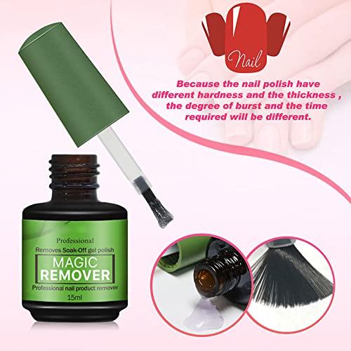 Nail Polish Remover, Magic Soak-Off Gel Nail Polish Remover-Quick,Professional Nail Polish Removers for Natural, Gel Nails (Green-3)
