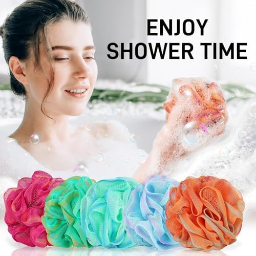 20 Pack Mini Shower Loofah Bath Sponge 20G, Soft Travel Size Nylon Mesh Puff for Body Wash, Loofah Shower Exfoliating Scrubber Pouf for Women and Men, Full Cleanse, Beauty Bathing Accessories