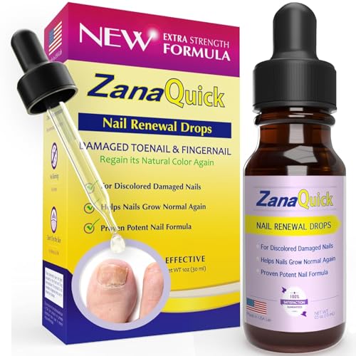 Zanaquick Extra Strength Toenail & Fingernail Repair Drops - Nail Care Renewal for Thick, Damaged & Discolored Nails - 1 Pack