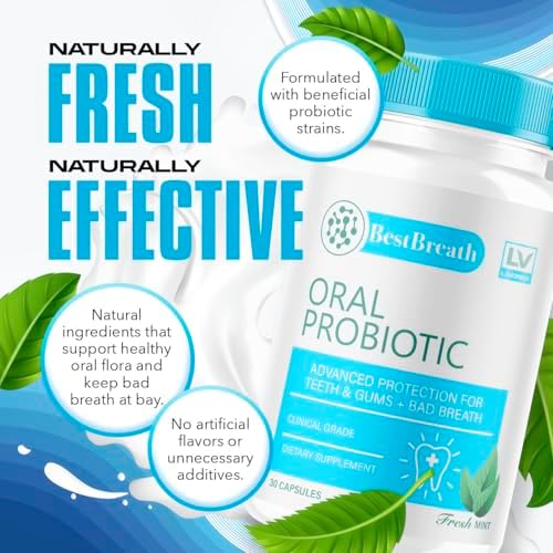 1 Pack - Best Breath - Best Breath Oral Probiotic, Best Breath Probiotic, Best Breath Pills, BestBreath, Best Breathe 30 Capsules For 1 Month, Best Breath Oral Probiotics For Mounth Bad Breath.