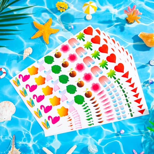 Tanning Stickers for Body, 500Pcs Hawaiian Self Adhesive Removable Tanning Sunbathing Stickers for Woman Kids Summer Beach Face Body Accessories