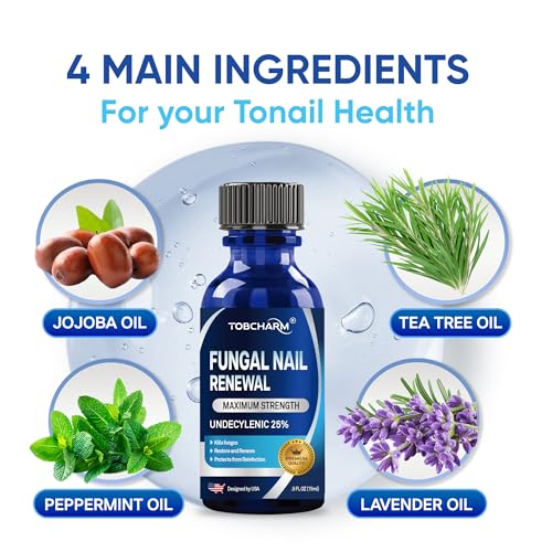 Toenail Fungus Treatment For Toenail & Finernails, 25% Undecylenic acid, Toe Nail Fungus Treatment Extra Strength, Tea Tree Oil for Tonail Fungus Treatment