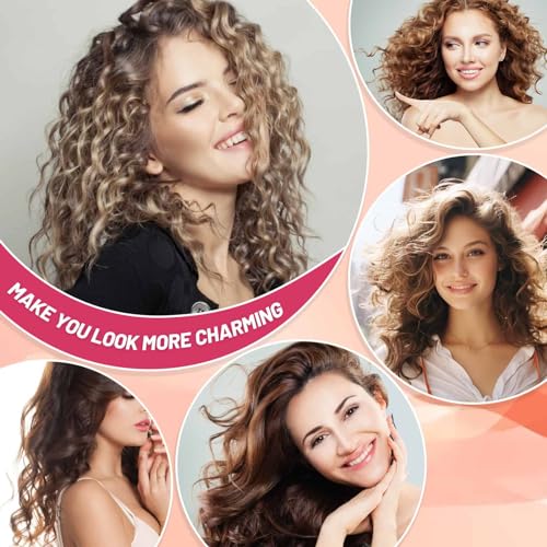 Jumbo Hair Rollers Set - 24 Pieces with 12 Large Rollers and 12 Clips for Voluminous Long Thick Hair (Hot Pink)