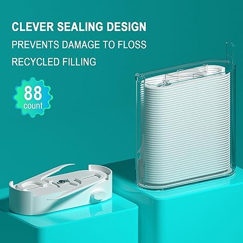 Holy Rose Dental Floss Dispenser 2 Box, Floss Picks Micro Portable Case 2 Boxs,with Adults Floss Sticks 196 Count,Flossers Toothpicks Sealed Storage Perfect forFamily,Hotel,Travel for Clean Teeth.