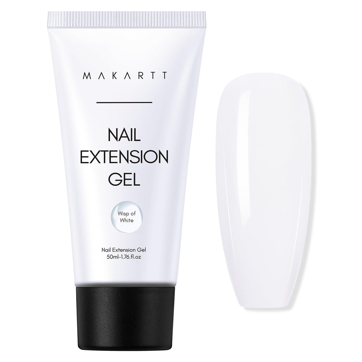 Makartt Poly Nail Gel - Milky White 50ML Gel Builder for Natural-Looking Nail Strengthener 3D Diy Hard Gel Manicures Nail Art At Home-Wips of White