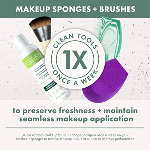 EcoTools Luxe Natural Elegance Professional Face Makeup & Foundation Brush Set, Premium Brush Kit For Face, Cheek, & Eye Makeup, Synthetic Makeup Brushes, Vegan & Cruelty-Free, 5 Piece Set