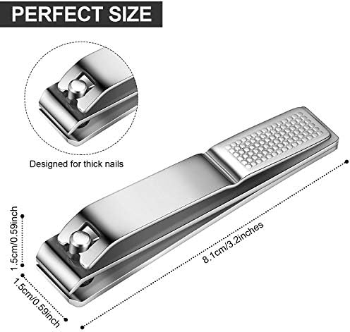 Mudder 6 Pieces Large Toenails Clippers Straight Edge Toenails Clippers Stainless Steel Nails Cutters for Men Women Thick Nails(Silver)