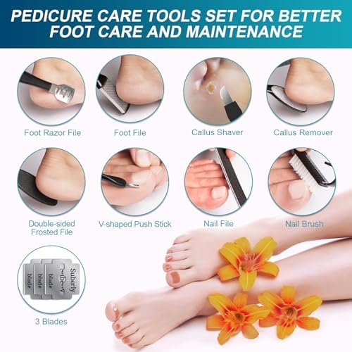 Electric Callus Remover for Feet Rechargeable Portable Electronic Foot File Pedicure Tools 16 In 1 Foot Callus Remover Kit Foot Scrubber Professional Foot Care To Remove Dead Skin Hard Skin Dry Cracks