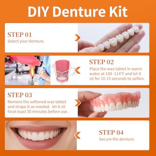 Denture Do it Yourself Full Set of Top and Bottom Fake Teeth to Create Your Perfect Smile at Home-NN02
