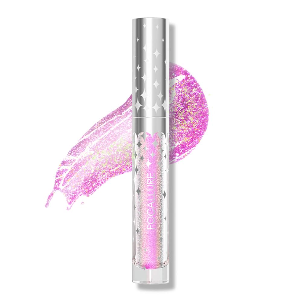 FOCALLURE Glitter Liquid Lipstick,Hydrating,Moisturizing Lip Gloss for Women,Sparkly Shimmer Lip Makeup,Long Lasting,Lightweight Formula for Lip Color and Shine,Undersea Sing