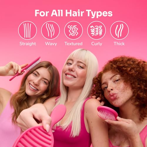 Wet Brush Speed Dry Hair Brush - Black - Vented Design and Ultra Soft HeatFlex Bristles Are Blow Dry Safe With Ergonomic Handle Manages Tangle and Uncontrollable Hair - Pain-Free (Pack of 2)