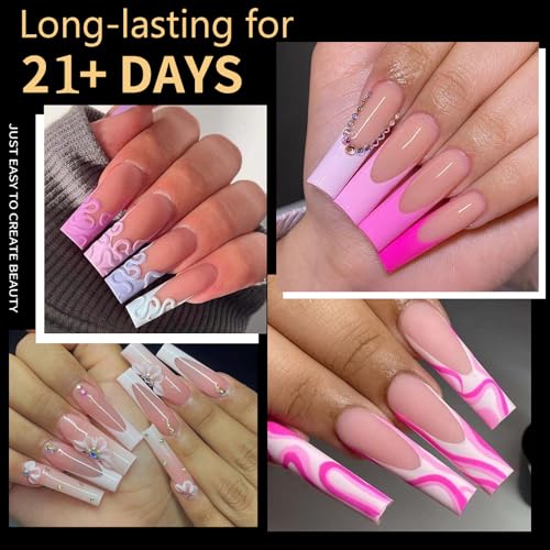 250pcs Sculpted XXlong Square Soft Gel Nail Tips, Professional False Nail Tips with Box - 10 Sizes Full Cover Clear Acrylic Press On Fake Nails for Extension Manicure Salon DIY at Home