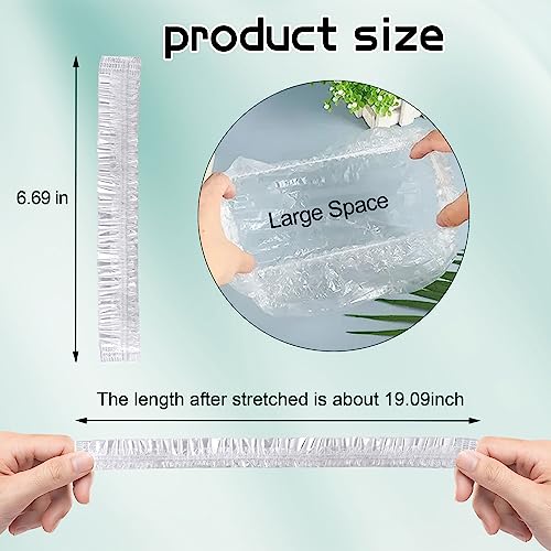 Shower Caps, 200PCS Large Thick Disposable Shower Caps, Bowl Covers, Clear Plastic Wrap for Women, Bath Caps for Hair Treatment