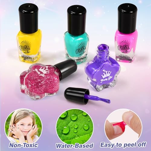 Kids Foot Spa & Nail Kit Set, Kids Spa Day Kit for Girls, Massage Foot Soak Tub and Nail Dryer, Manicure Pedicure Art Salon Girl Gift for 5-12, Christmas Birthday Gifts