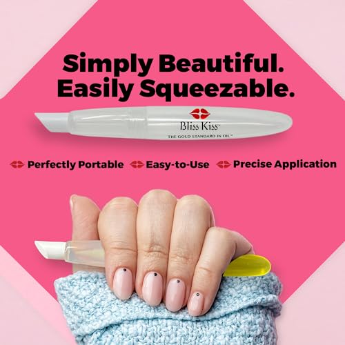 Bliss Kiss Refillable Squeeze Cuticle Oil Pen, Empty 3-Pack, Ideal for Nail Growth Oil and Nail Oil Application