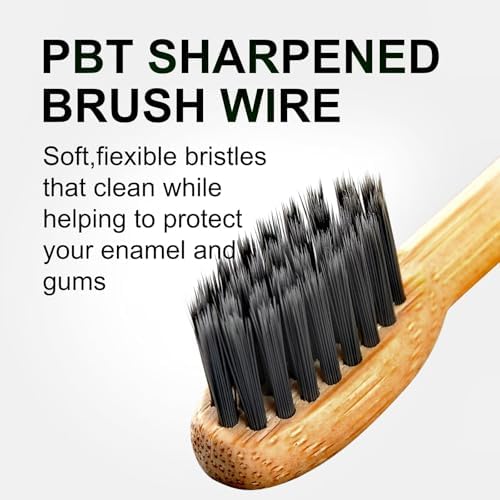 Sonic Electric Bamboo Toothbrush for Adults - Bamboo Design with Soft Bristles - 5 Adjustable Cleaning Modes - Upgraded IPX7 Waterproof Technoloy for Adults