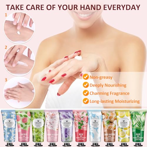 VESPRO 56Pack Hand Cream Gifts Set For Women, Thank You Gifts, Bulk Hand Lotion Travel Size for Dry Cracked Hands, Mini Hand Lotion for Birthday Gifts, Bridal Shower Favors and Small Gifts for Women