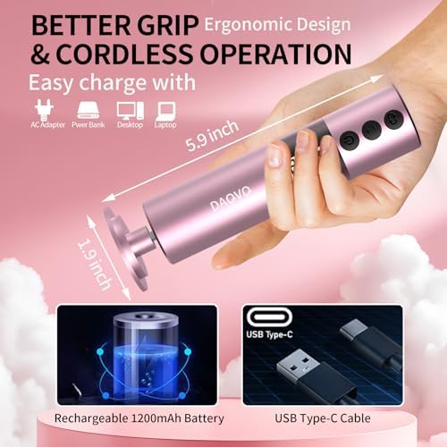 2 in 1 Electric Foot Callus Remover, USB Rechargeable Electric Foot File Grinder with 80/120 Grit Sandpaper Discs and Digital Display, Wireless Aluminum Pedicure Tools for Feet,Nail Care,Dead Skin