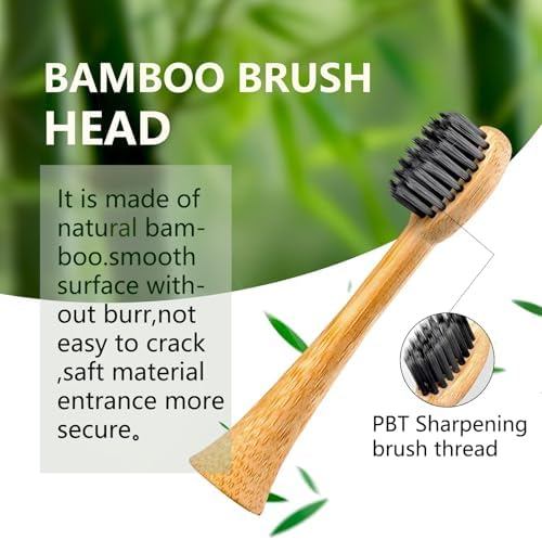 Sonic Electric Bamboo Toothbrush for Adults - Bamboo Design with Soft Bristles - 5 Adjustable Cleaning Modes - Upgraded IPX7 Waterproof Technoloy for Adults