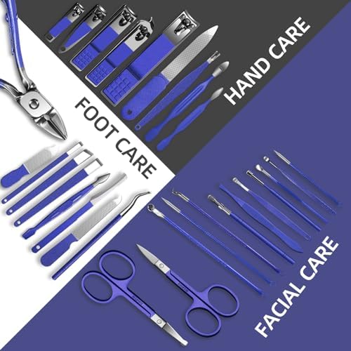 Manicure Set 30 in 1 Nail Clippers Set,Nail Manicure Kit for Women,RedFlow Toenail Clippers,Pedicure Kit,Pedicure Tools,Suitable for Travel Manicure Tools (Purple)