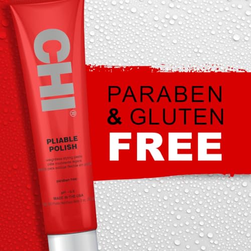 CHI Pliable Polish, Styling Paste For Versatile Styling With Movement & Definition, No Sticky Or Stiff Feel, Sulfate, Paraben, & Cruelty-Free, 3 Oz