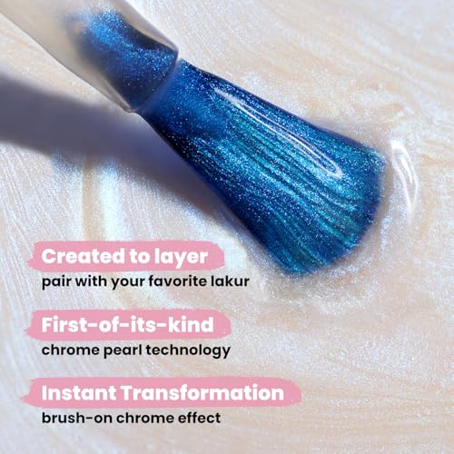 LONDONTOWN Nail Polish/Topper - Chrome Glaze - Enhanced Color Long Lasting Top Nail Coat Gel-free Shine Nail Look, 0.4 oz