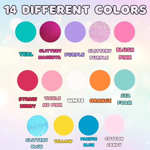 SIMPLE PLEASURES Unicorn Rainbow Kids Nail Polish Set for Girls – 14 Water-Based Non -Toxic Nail Art Kit - Gift Set for Ages 7-12