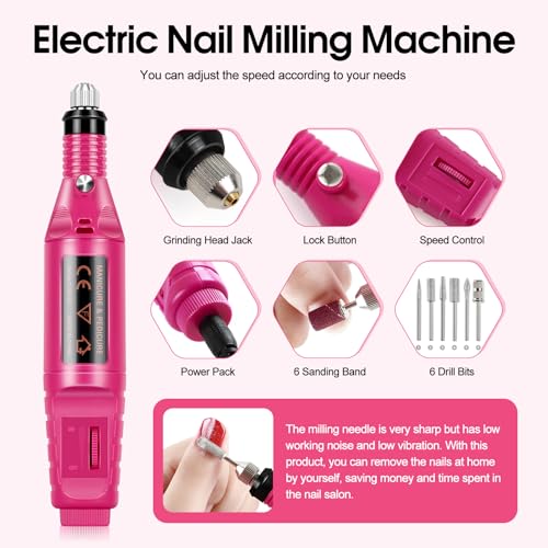 Acrylic Nail Kit for Beginners with Everything 3pc Acrylics Powder 6pcs Gel Nail Polish 18pcs Glitter Decoration Powder Professional Nails Kit Acrylic Set with U V Light and Drill Gifts for Women