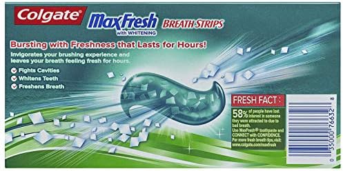Colgate Max Fresh Whitening Toothpaste with Mini Breath Strips, Clean Mint - 6 ounce (2 Pack)