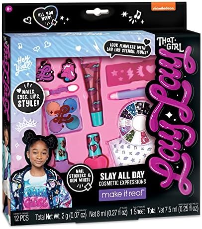 That Girl Lay Lay: Slay All Day Cosmetic Expressions - 12 Piece Set, Make It Real, Nickelodeon, Nails-Eyes-Lips-Style!, Beauty & Makeup Kit, Nail Art, Tweens & Girls, Kids Ages 6+