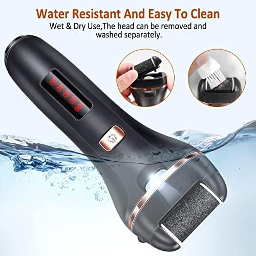 Electric Callus Remover for Feet,Rechargeable Foot File Hard Skin Remover,Waterproof 14 in1 Professional Pedicure Kit for Cracked Heels &Dead Skin,with 9 Roller Heads 2 Speed