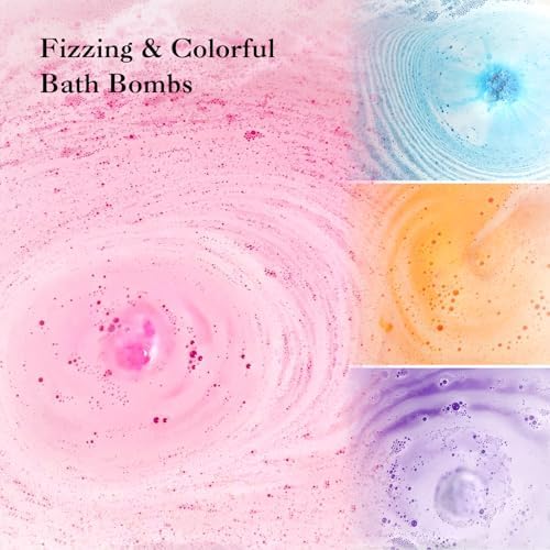 Bath Bombs for Kids with Surprise Inside, 9 Heart Imprint Kids Bath Bombs for Girls, Toddler Bath Bomb with Bracelets Inside, 3 4 5 6 7 8 Year Old Girl Birthday Gifts Christmas Stocking Stuffers