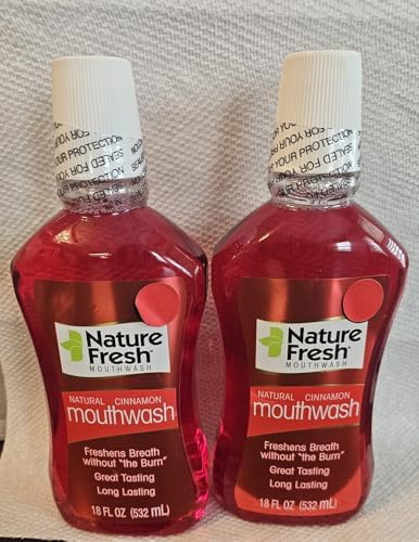 Nature Fresh Natural Cinnamon Mouthwash, 18 Fl Oz, No Burn Formula, 2-Pack