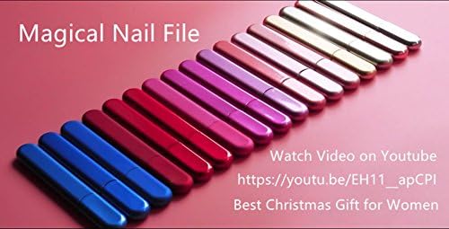 Premium Glass Nail File with Case, Crystal Diamond Salon Best Beauty Nail Buffer for Natural and Acrylic Nails Christmas Gift for Woman and Man,Pink