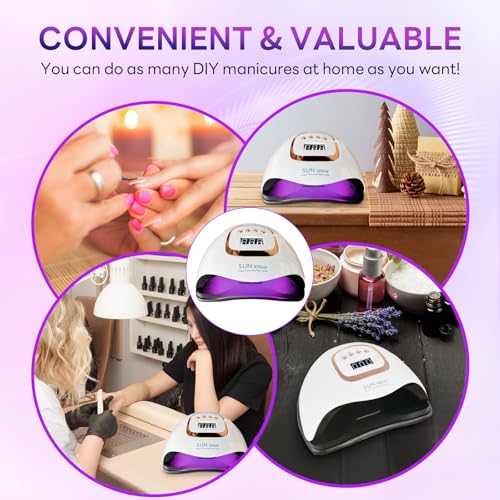 380W UV LED Nail Lamp, Professional Nail Dryer Gel Polish Light with 81 Beads, UV Nail Light With 4 Timer Settings, Nail Polish Curing Gel LED Dryer With Automatic Sensor