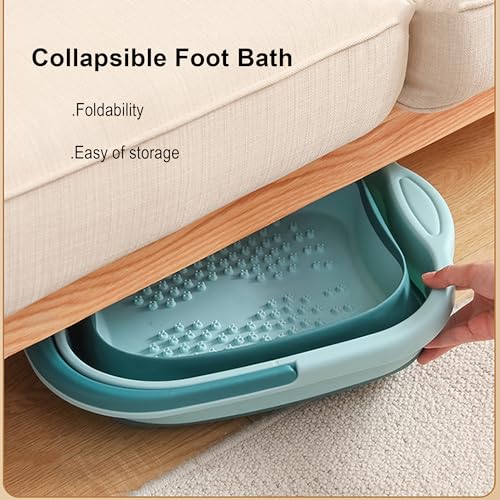 Foot Bath 15L(4 GL) Collapsible Foot Soak Tub with Handle, Foot Spa Bath Massager Foot Soaking for Dry Cracked Feet, Plastic Foot Bucket