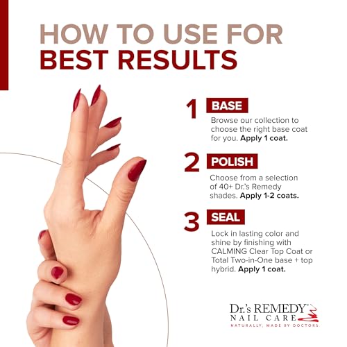 Dr’s Remedy Enriched Nail Polish: Non Toxic, All Natural, and Organic - Doctor Formulated: Strengthens, Restores, Heals, and Protects '24-Free' - RESCUE Red