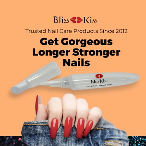 Bliss Kiss Refillable Squeeze Cuticle Oil Pen, Empty 3-Pack, Ideal for Nail Growth Oil and Nail Oil Application