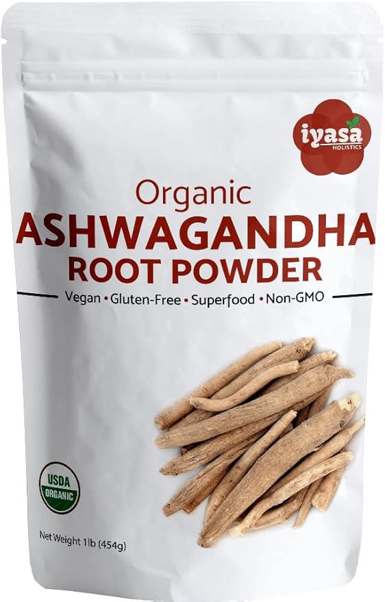 Organic Ashwagandha Powder, Withania Somnifera, Raw Superfood, Workout Supplement, Resealable Pack