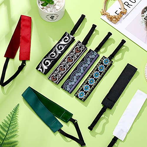 Sintege 8 Pcs Woman Elastic Headband Adjustable Non Slip Velvet Lined Headbands Solid Color Boho Hair Bands for Women Sport Yoga Work Makeup Stylish Hairband(Classic Style)