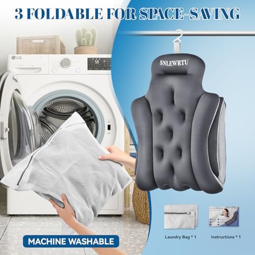 Full Body Bath Pillow for Bathtub, Thick & Luxury Bathtub Cushion with 192 Suction Cups, Bathtub Pillows for Head & Neck, Back Support, Ideal Bath Accessories for Women' Gifts Spa, Soaking, Tub
