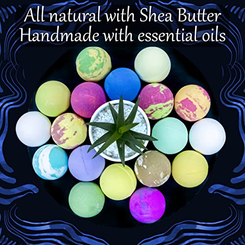 Bath Bombs for Men, Gift Set of 18 Scented Organic Handmade Bath Bombs of 2.5 oz with Natural Essential Oils. Perfect for Boyfriend, Husband, Father or Friend, by ZenseMe