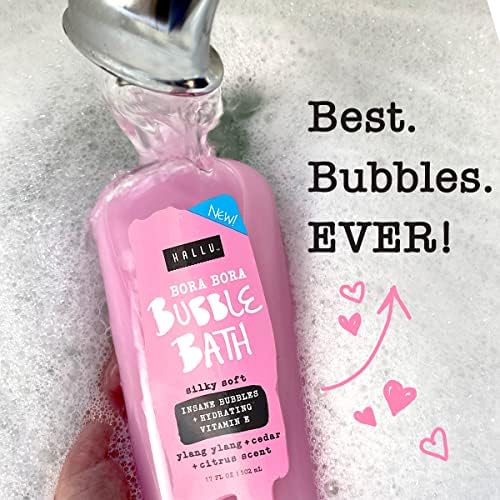 Hallu Bora Bora Bubble Bath Cedar Citrus Scent Hydrating Vitamin E 17 fl oz | 2 Pack