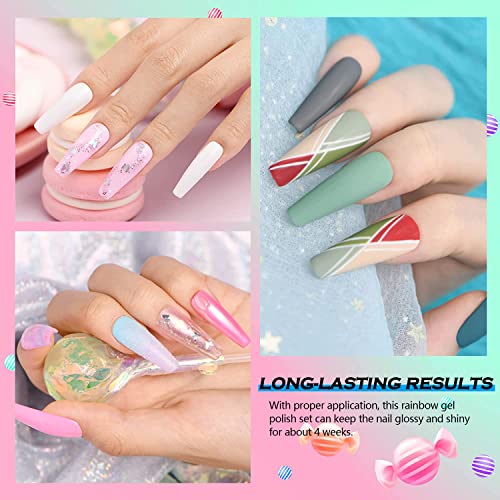 36 Colors Nail Art Gel Paint Kit, 38PCS Gel Nail Polish Set, Solid Gel Nail Polish with Nail Brush for DIY Nail Art Design, Solid Nail Art Gel Polish for DIY At Home