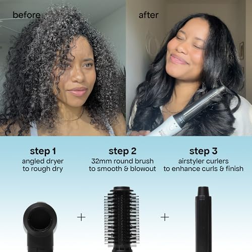 BONDIBOOST 6-in-1 Everlast Airstyler System - Wet to Dry Hair Styler, Hair Dryer Brush with Curlers, Round Brushes, Dryer & Concentrator Attachments, Versatile Heat & Airflow Settings + All Hair Types