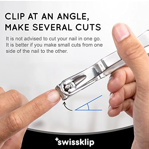 Swissklip Nail Clippers for Men & Women | Finger Nail Clippers for Adult with 360 Degree Rotating Head I Fingernail Clippers for Women I Surgical-Grade Stainless Steel Material